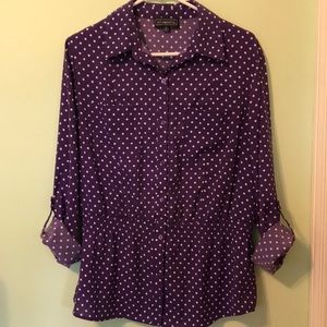 Polka Dot Collared Blouse
